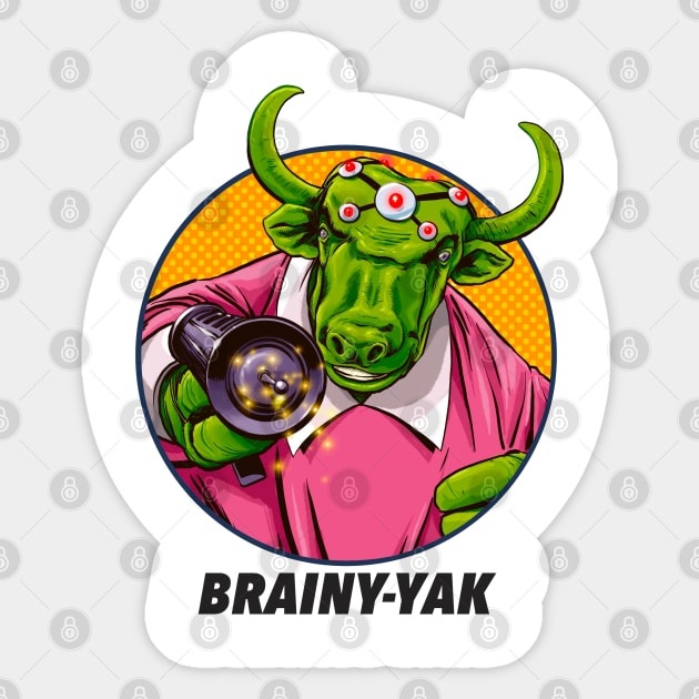 Brainy-Yak! Sticker by ThirteenthFloor